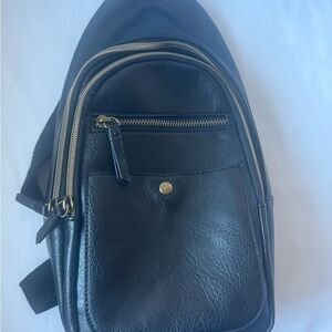 Black Leather Crossbody Bag
